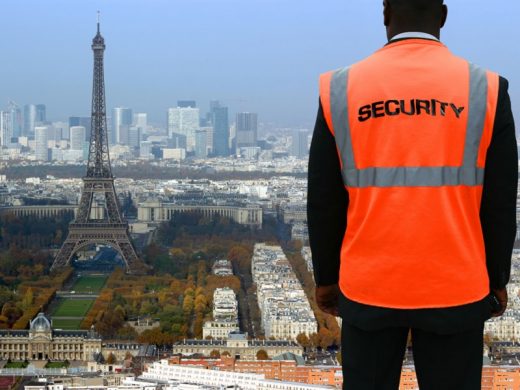 Security agent surveillance in Paris