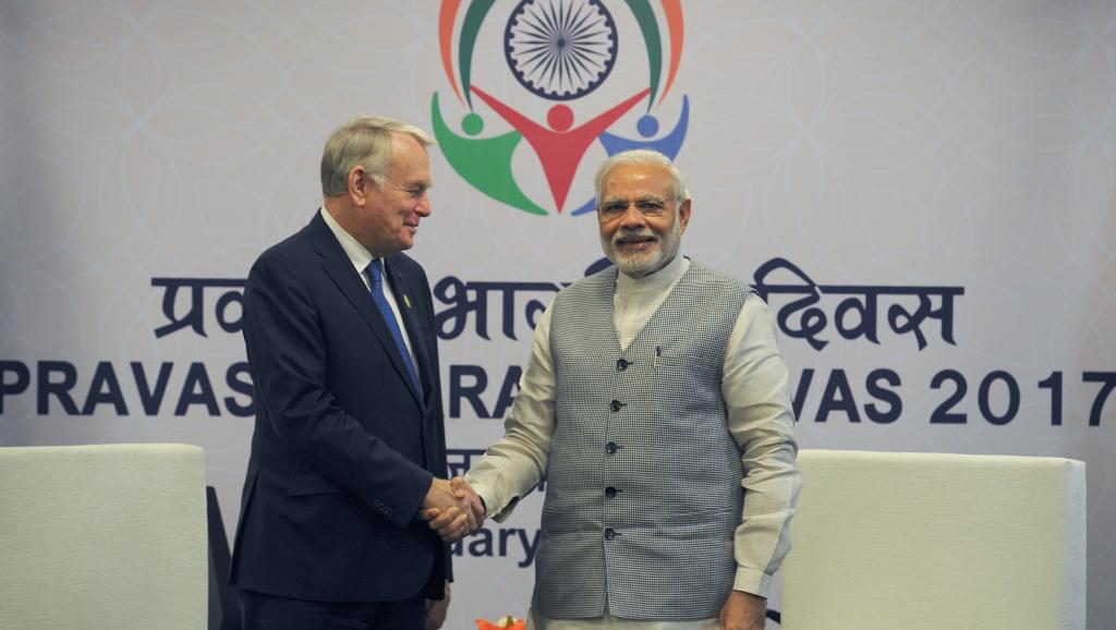 Le ministre français des Affaires étrangères en visite en Inde