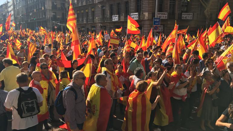 Manifestation des Espagnols anti-indépendantistes à Barcelone