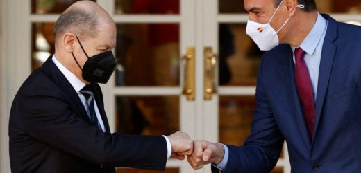 Le Premier ministre espagnol Pedro Sanchez reçoit le chancelier allemand Olaf Scholz à Madrid