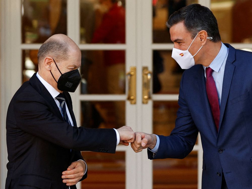 Le Premier ministre espagnol Pedro Sanchez reçoit le chancelier allemand Olaf Scholz à Madrid